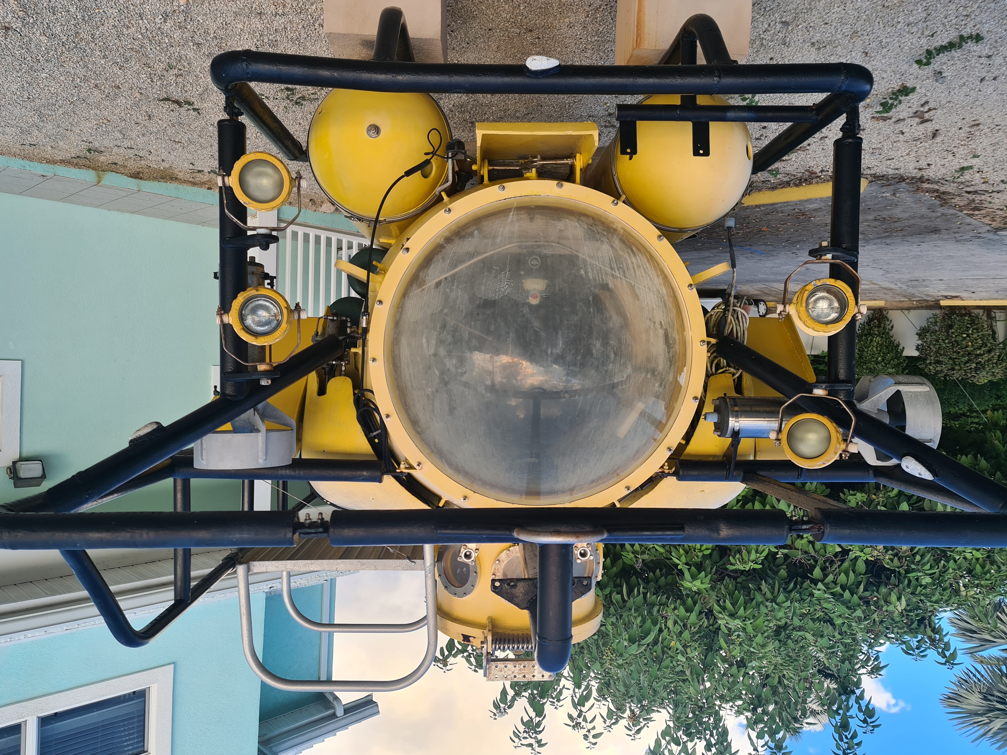 The Ocean Frontiers submarine displayed at East End, Grand Cayman